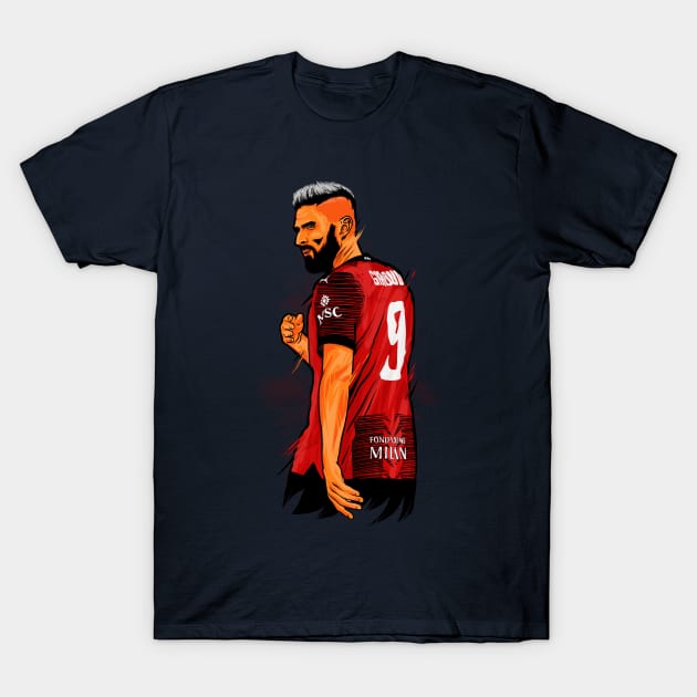 Olivier Giroud_Milan Player T-Shirt by ARTABBAS